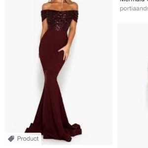 Burgundy Portia & Scarlett Mermaid Gown